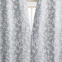 Sun Zero Glynn Gaia Woven Floral Magnetic Closure Grommet Top Energy Saving 100% Blackout Set of 2 Curtain Panel