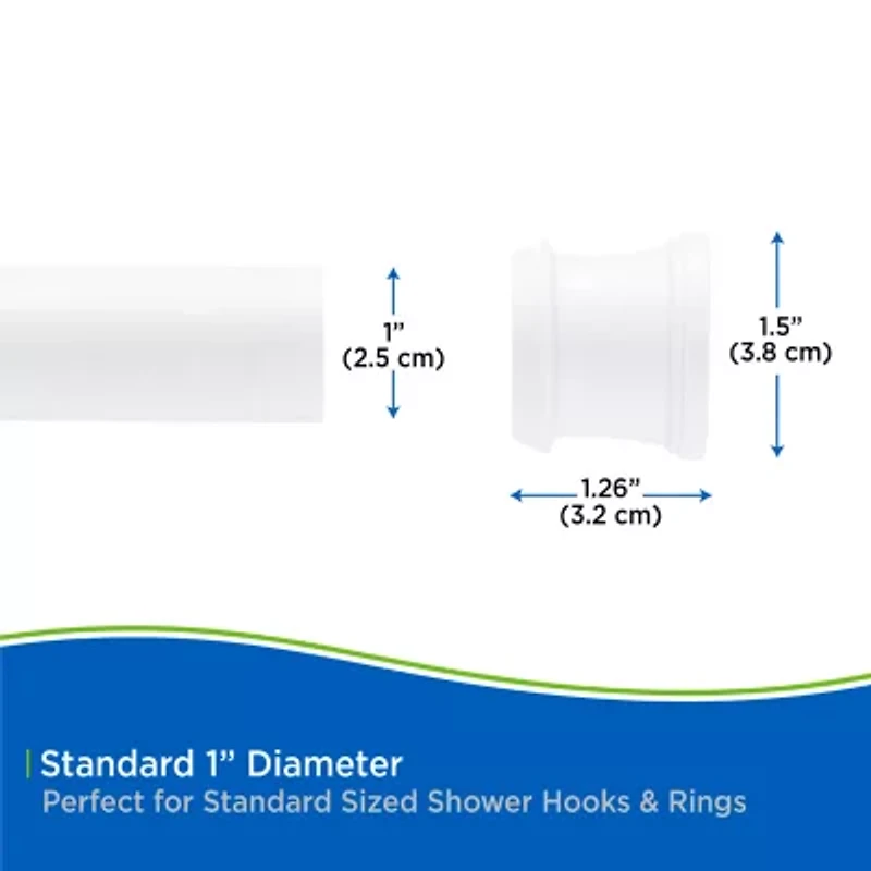 Kenney Twist & Fit No Tools 24-40 IN Adjustable Tension Stall Shower Curtain Rod
