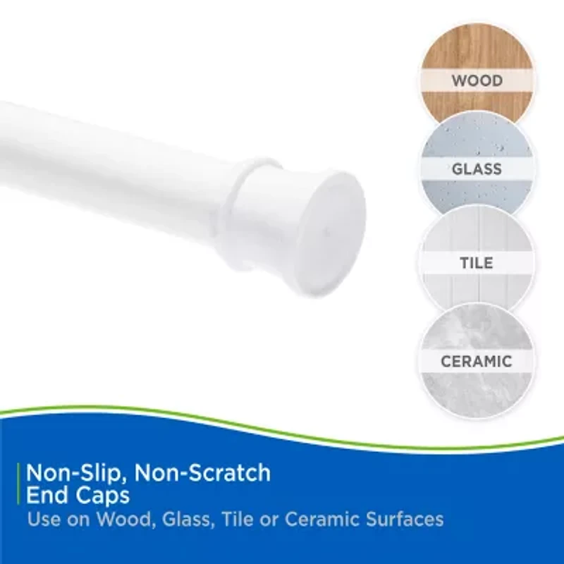 Kenney Twist & Fit No Tools 24-40 IN Adjustable Tension Stall Shower Curtain Rod