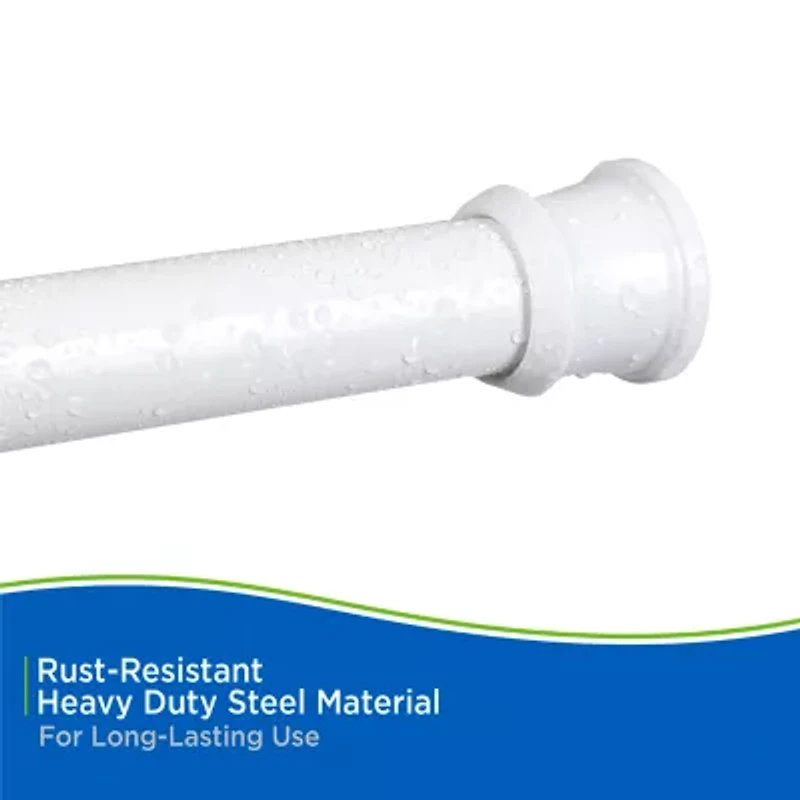 Kenney Twist & Fit No Tools 24-40 IN Adjustable Tension Stall Shower Curtain Rod