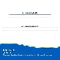 Kenney Twist & Fit No Tools 24-40 IN Adjustable Tension Stall Shower Curtain Rod