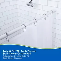 Kenney Twist & Fit No Tools 24-40 IN Adjustable Tension Stall Shower Curtain Rod