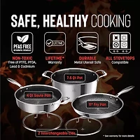 Hell's Kitchen Hybrid Try-Ply Stainless Steel 5-pc. Cookware Set