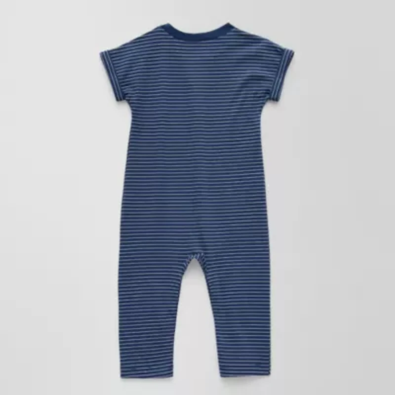 Okie Dokie Baby Boys Round Neck Short Sleeve Jumpsuit
