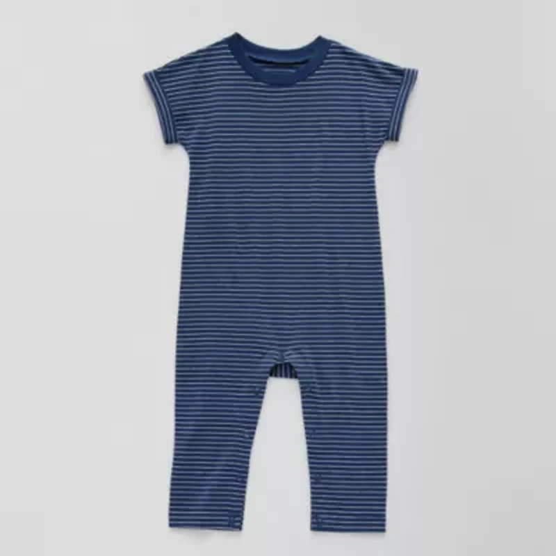 Okie Dokie Baby Boys Round Neck Short Sleeve Jumpsuit