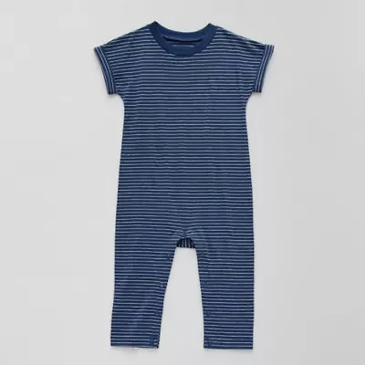Okie Dokie Baby Boys Round Neck Short Sleeve Jumpsuit