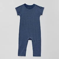 Okie Dokie Baby Boys Round Neck Short Sleeve Jumpsuit