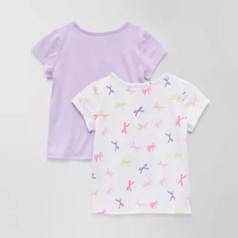 Okie Dokie Toddler & Little Girls Round Neck Short Sleeve 2-pc. T-Shirt