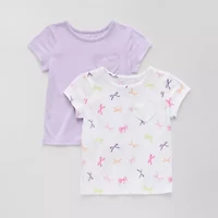 Okie Dokie Toddler & Little Girls Round Neck Short Sleeve 2-pc. T-Shirt