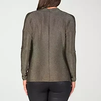 24seven Comfort Apparel Womens Cowl Neck Long Sleeve Blouse