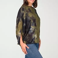 24seven Comfort Apparel Womens Scoop Neck Long Sleeve Blouse