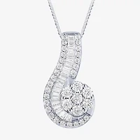 Diamond Blossom (G / Si2) Womens 2 CT. T.W. Lab Grown White 10K Gold 18 Inch Pendant Necklace