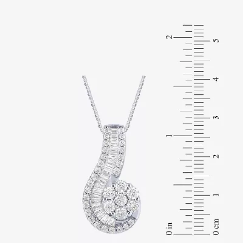 Diamond Blossom (G / Si2) Womens 2 CT. T.W. Lab Grown White 10K Gold 18 Inch Pendant Necklace