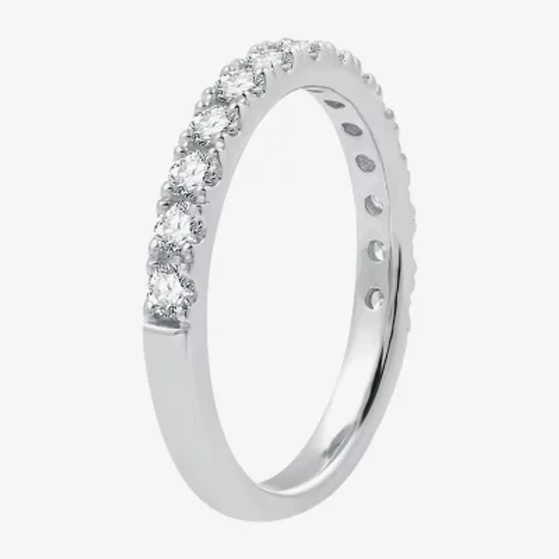 (G / Si1-Si2) Womens 5 CT. T.W. Lab Grown White Diamond 14K Gold Oval Side Stone Halo Bridal Set