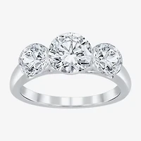 Floating Diamonds (F / Vs2) Womens 3 CT. T.W. Lab Grown White Diamond 14K Gold 3-Stone Engagement Ring