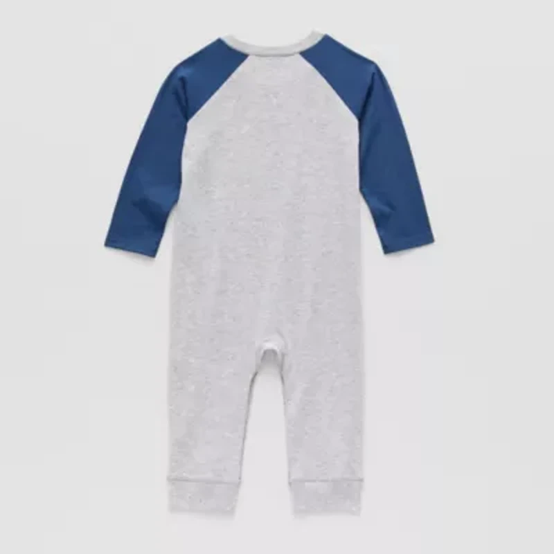 Okie Dokie Baby Boys Round Neck Long Sleeve Jumpsuit