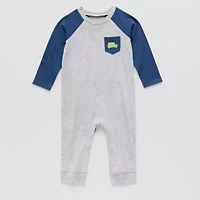 Okie Dokie Baby Boys Round Neck Long Sleeve Jumpsuit