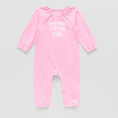 Okie Dokie Baby Girls Round Neck Long Sleeve Jumpsuit