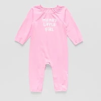 Okie Dokie Baby Girls Round Neck Long Sleeve Jumpsuit