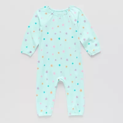 Okie Dokie Baby Girls Round Neck Long Sleeve Jumpsuit