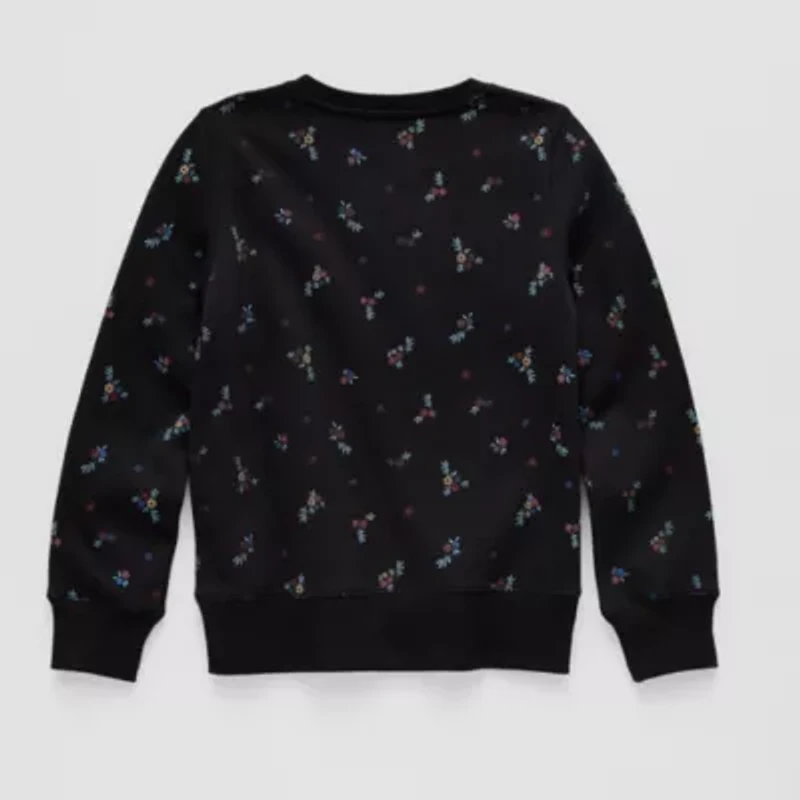 Thereabouts Little & Big Kid Girls Round Neck Fleece Long Sleeve Sweatshirt