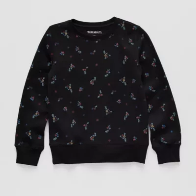 Thereabouts Little & Big Kid Girls Round Neck Fleece Long Sleeve Sweatshirt