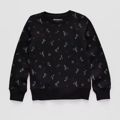 Thereabouts Little & Big Kid Girls Round Neck Fleece Long Sleeve Sweatshirt