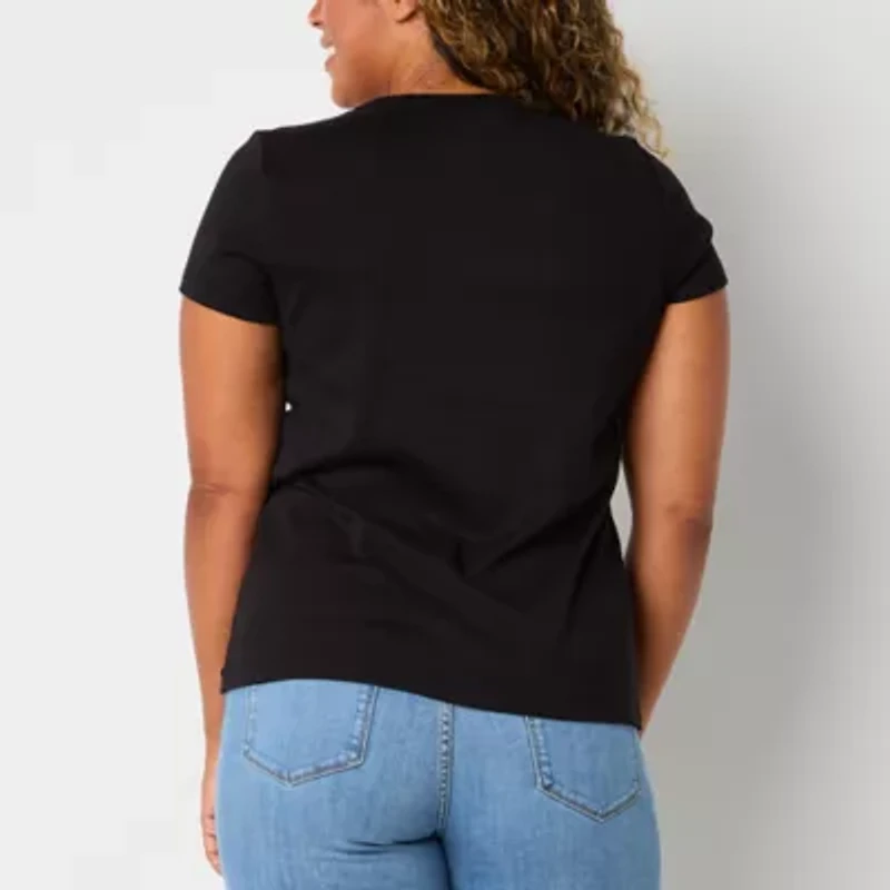 St. John's Bay Womens Tall V Neck Short Sleeve T-Shirt