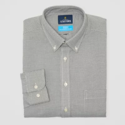 Stafford Big and Tall Coolmax All Season Oxford Mens Regular Fit Stretch Fabric Wrinkle Free Long Sleeve Dress Shirt