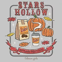 Gilmore Girls Stars Hallow Autumn Tee Womens Juniors Crew Neck Short Sleeve Classic Fit Graphic T-Shirt