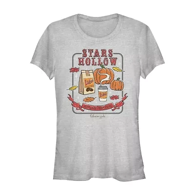 Gilmore Girls Stars Hallow Autumn Tee Womens Juniors Crew Neck Short Sleeve Classic Fit Graphic T-Shirt