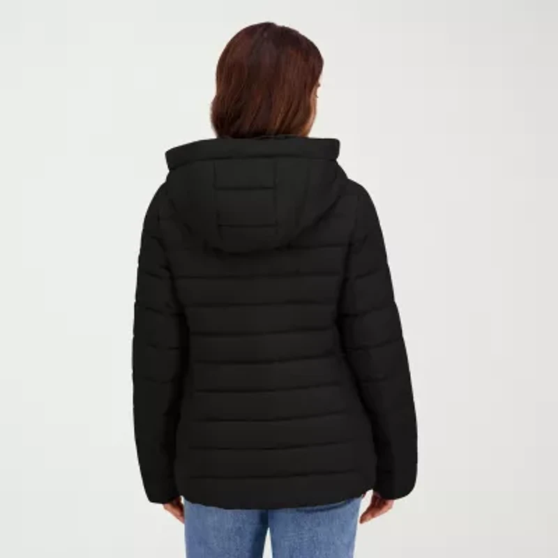 Hfx Womens Faux Fur Water Resistant Midweight Puffer Jacket