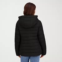 Hfx Womens Faux Fur Water Resistant Midweight Puffer Jacket