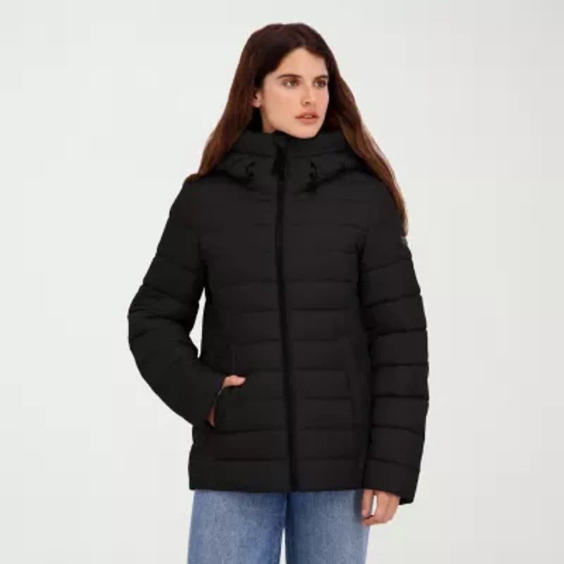 Hfx Womens Faux Fur Water Resistant Midweight Puffer Jacket