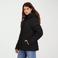 Hfx Womens Faux Fur Water Resistant Midweight Puffer Jacket