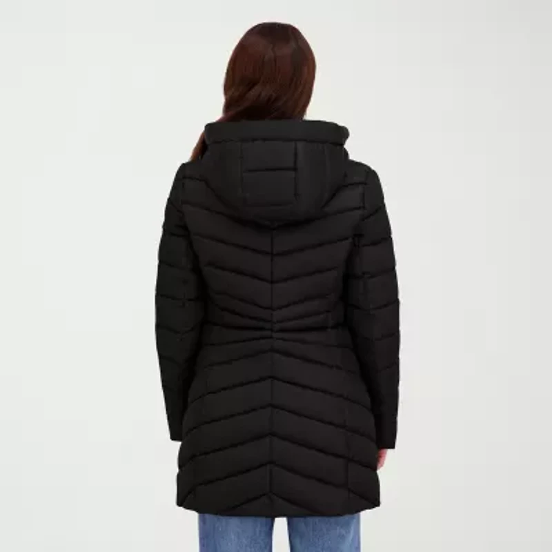 Hfx Womens Faux Fur Water Resistant Midweight Puffer Jacket