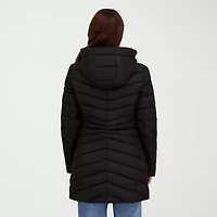 Hfx Womens Faux Fur Water Resistant Midweight Puffer Jacket