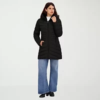 Hfx Womens Faux Fur Water Resistant Midweight Puffer Jacket