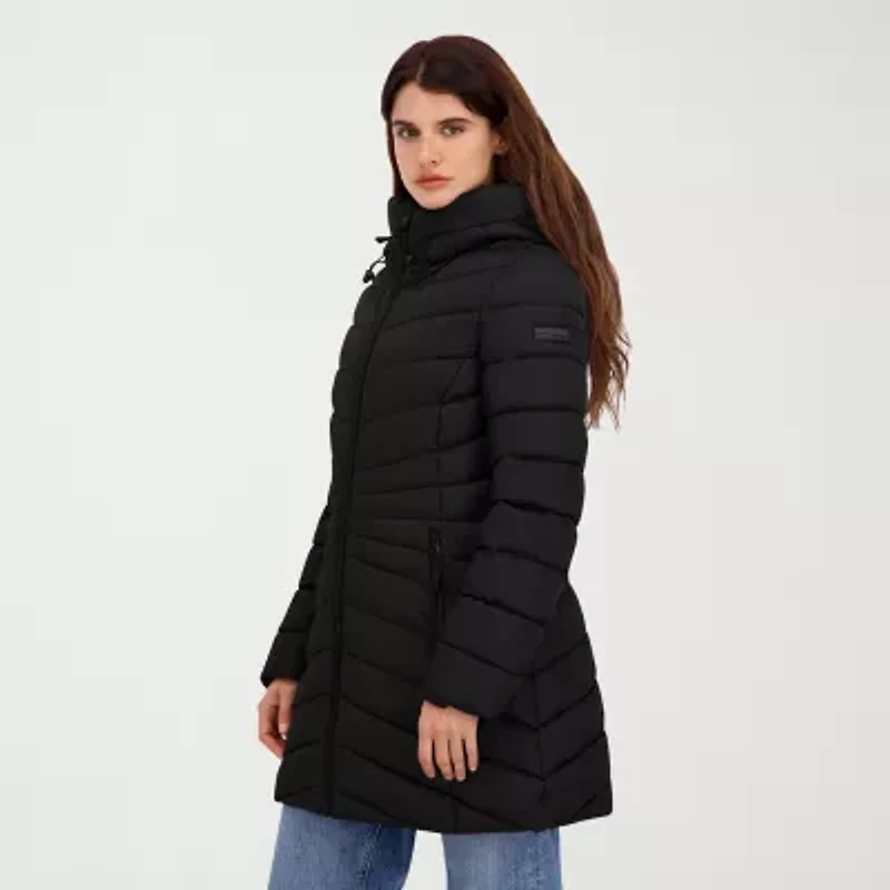 Hfx Womens Faux Fur Water Resistant Midweight Puffer Jacket