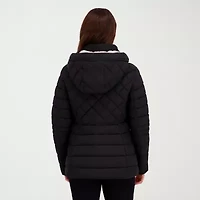 Hfx Womens Faux Fur Water Resistant Midweight Puffer Jacket