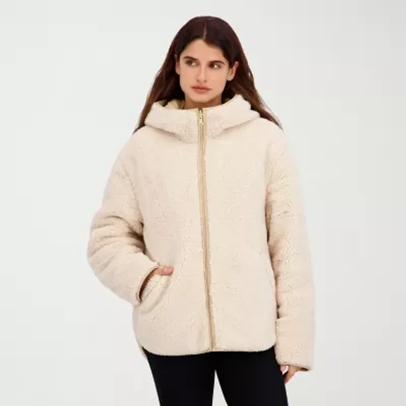 Hfx Womens Faux Fur Water Resistant Midweight Quilted Jacket