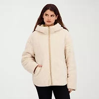 Hfx Womens Faux Fur Water Resistant Midweight Quilted Jacket