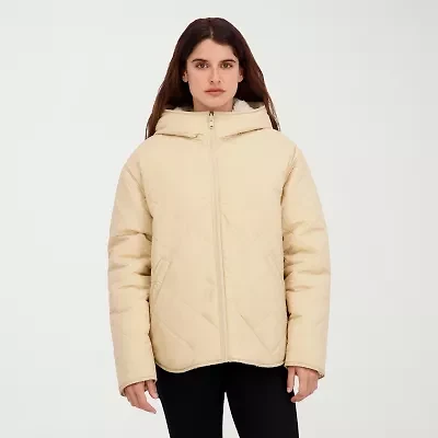 Hfx Womens Faux Fur Water Resistant Midweight Quilted Jacket