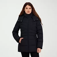 Hfx Womens Faux Fur Water Resistant Heavyweight Puffer Jacket