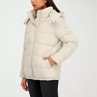 Hfx Womens Faux Fur Water Resistant Heavyweight Puffer Jacket