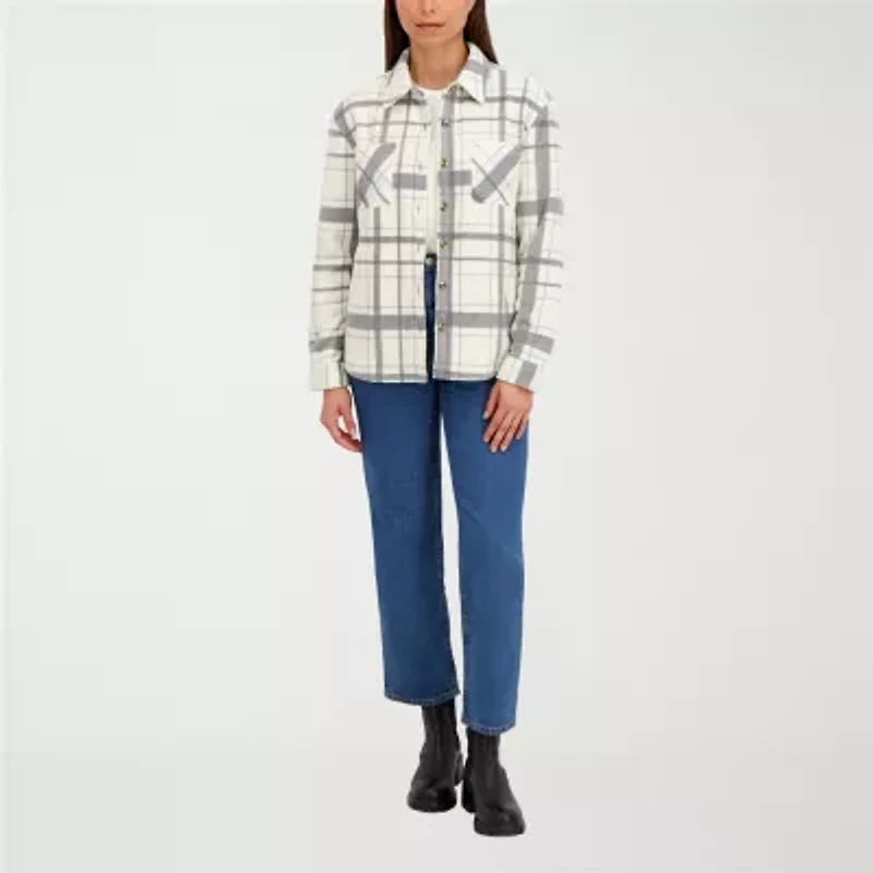 Hfx Womens Faux Fur Lightweight Shirt Jacket