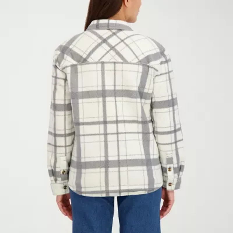 Hfx Womens Faux Fur Lightweight Shirt Jacket