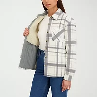 Hfx Womens Faux Fur Lightweight Shirt Jacket