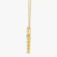 Cross (F, Si2) Womens 1 CT. T.W. Lab Grown White Diamond 14K Gold Over Silver Cross 18 Inch Pendant Necklace