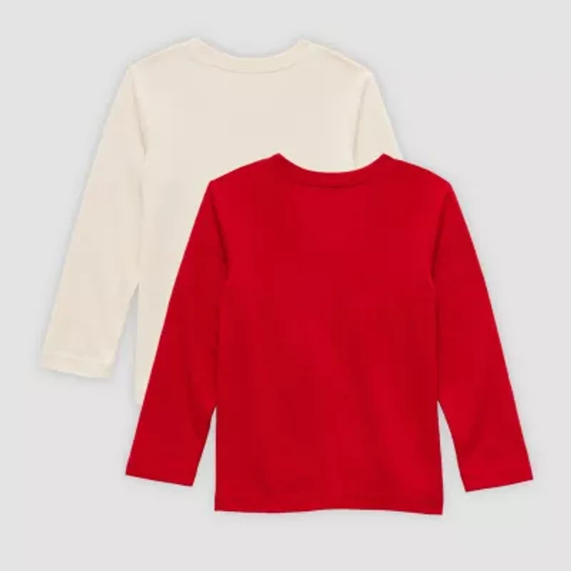 Okie Dokie Toddler & Little Boys Crew Neck Long Sleeve Regular Fit 2-pc. Graphic T-Shirt